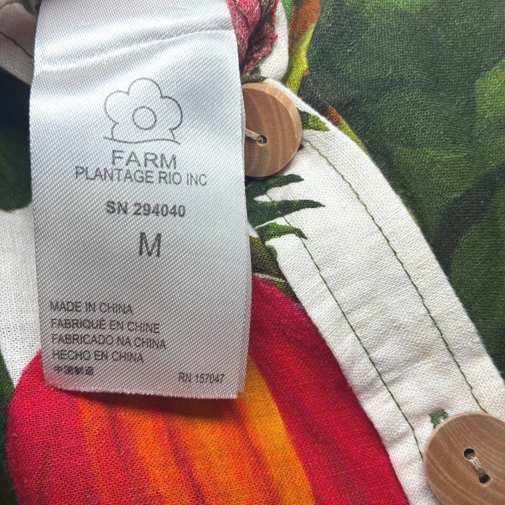 Farm Rio Cocoa Forest Linen Jumpsuit Tropical Resortwear Maximalist Boho Medium - Picture 8 of 9
